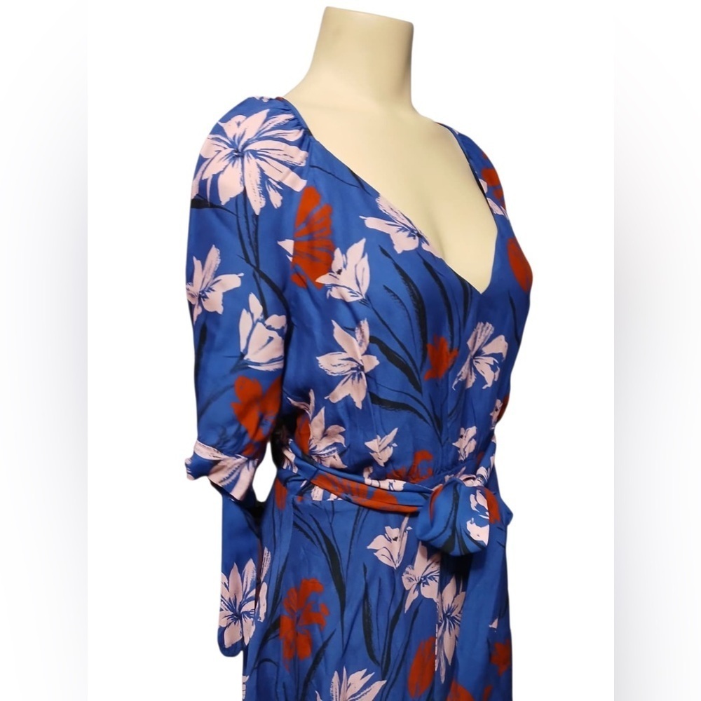 TALULAH Vibrant Blue and Red Floral Mini Dress - Picture 10 of 15
